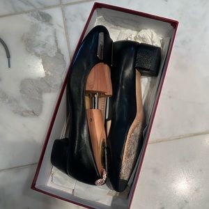 Lightly worn black ferragamos